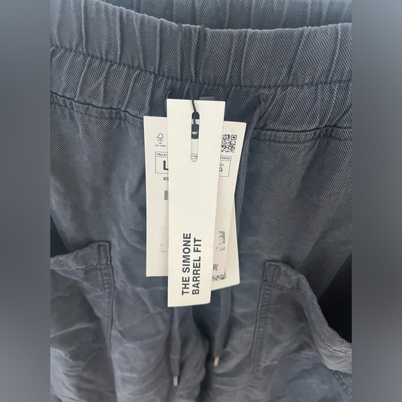 Zara The Simone Barrel Fit Pants Drawstring Waist Zipper Ankle Tapered - Picture 9 of 15